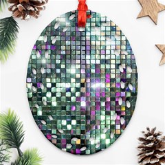 Disco Mosaic Magic Ornament (oval Filigree) by essentialimage365