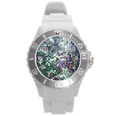 Disco Mosaic Magic Round Plastic Sport Watch (l) by essentialimage365