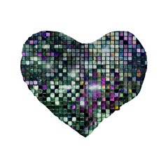 Disco Mosaic Magic Standard 16  Premium Heart Shape Cushions by essentialimage365