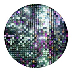 Disco Mosaic Magic Round Glass Fridge Magnet (4 Pack) by essentialimage365