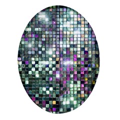 Disco Mosaic Magic Oval Glass Fridge Magnet (4 Pack) by essentialimage365