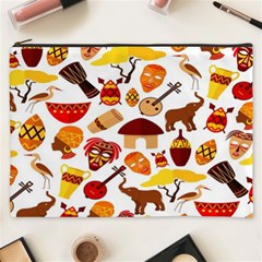 Africa Jungle Ethnic Tribe Travel Seamless Pattern Vector Illustration Cosmetic Bag (xxxl) by Hannah976