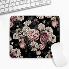 Elegant Seamless Pattern Blush Toned Rustic Flowers Large Mousepad by Hannah976