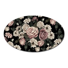 Elegant Seamless Pattern Blush Toned Rustic Flowers Oval Magnet by Hannah976