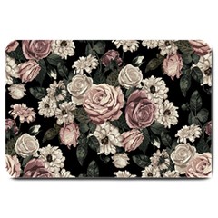 Elegant Seamless Pattern Blush Toned Rustic Flowers Large Doormat by Hannah976