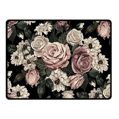 Elegant Seamless Pattern Blush Toned Rustic Flowers Fleece Blanket (small) by Hannah976