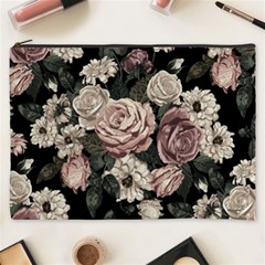 Elegant Seamless Pattern Blush Toned Rustic Flowers Cosmetic Bag (xxxl) by Hannah976