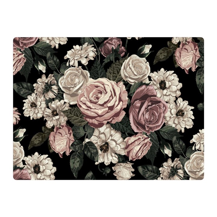 Elegant Seamless Pattern Blush Toned Rustic Flowers Two Sides Premium Plush Fleece Blanket (Mini)