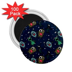 Monster Alien Pattern Seamless Background 2 25  Magnets (100 Pack)  by Hannah976