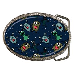 Monster Alien Pattern Seamless Background Belt Buckles by Hannah976