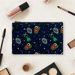 Monster Alien Pattern Seamless Background Cosmetic Bag (medium) by Hannah976