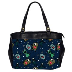 Monster Alien Pattern Seamless Background Oversize Office Handbag (2 Sides) by Hannah976