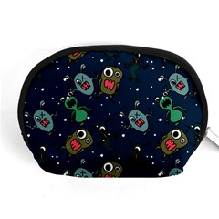 Monster Alien Pattern Seamless Background Accessory Pouch (medium) by Hannah976