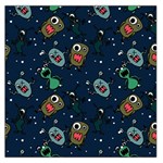 Monster Alien Pattern Seamless Background Square Satin Scarf (36  x 36 ) Front