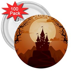 Beautiful Castle 3  Buttons (100 Pack)  by Hannah976