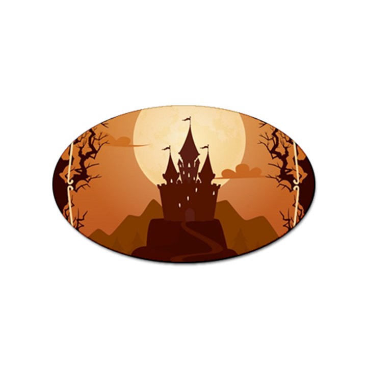 Beautiful Castle Sticker (Oval)