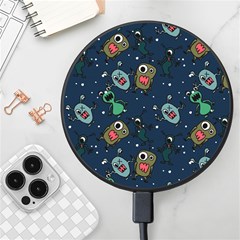 Monster Alien Pattern Seamless Background Wireless Fast Charger(black) by Hannah976