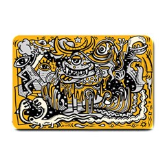 Crazy Abstract Doodle Social Doodle Drawing Style Small Doormat by Hannah976