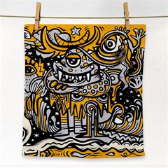 Crazy Abstract Doodle Social Doodle Drawing Style Face Towel by Hannah976