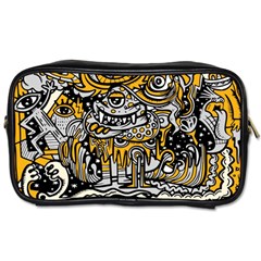 Crazy Abstract Doodle Social Doodle Drawing Style Toiletries Bag (two Sides) by Hannah976