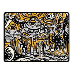 Crazy Abstract Doodle Social Doodle Drawing Style Fleece Blanket (small) by Hannah976