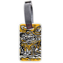 Crazy Abstract Doodle Social Doodle Drawing Style Luggage Tag (one Side) by Hannah976