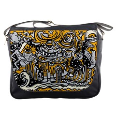 Crazy Abstract Doodle Social Doodle Drawing Style Messenger Bag