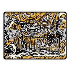 Crazy Abstract Doodle Social Doodle Drawing Style Two Sides Fleece Blanket (small) by Hannah976