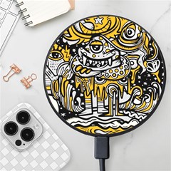 Crazy Abstract Doodle Social Doodle Drawing Style Wireless Fast Charger(black) by Hannah976