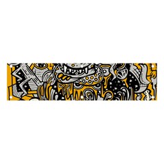 Crazy Abstract Doodle Social Doodle Drawing Style Banner And Sign 4  X 1  by Hannah976