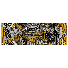 Crazy Abstract Doodle Social Doodle Drawing Style Banner And Sign 9  X 3  by Hannah976