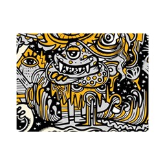 Crazy Abstract Doodle Social Doodle Drawing Style Premium Plush Fleece Blanket (mini) by Hannah976