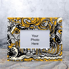 Crazy Abstract Doodle Social Doodle Drawing Style White Tabletop Photo Frame 4 x6  by Hannah976