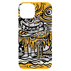 Crazy Abstract Doodle Social Doodle Drawing Style Iphone 14 Black Uv Print Case by Hannah976