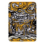 Crazy Abstract Doodle Social Doodle Drawing Style Rectangular Glass Fridge Magnet (4 pack) Front