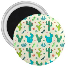 Cactus Succulents Floral Seamless Pattern 3  Magnets by Hannah976