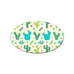 Cactus Succulents Floral Seamless Pattern Sticker Oval (100 Pack) by Hannah976