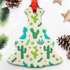 Cactus Succulents Floral Seamless Pattern Christmas Tree Ornament (two Sides) by Hannah976