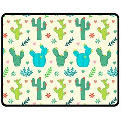 Cactus Succulents Floral Seamless Pattern Two Sides Fleece Blanket (medium) by Hannah976