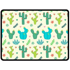 Cactus Succulents Floral Seamless Pattern Two Sides Fleece Blanket (large) by Hannah976