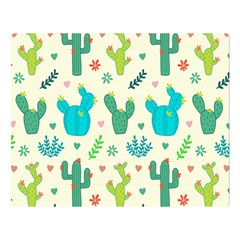 Cactus Succulents Floral Seamless Pattern Premium Plush Fleece Blanket (large)