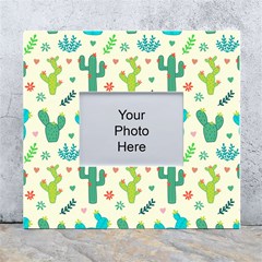 Cactus Succulents Floral Seamless Pattern White Wall Photo Frame 5  X 7  by Hannah976