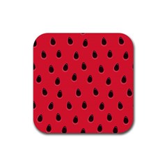 Seamless Watermelon Surface Texture Rubber Coaster (square) by Hannah976