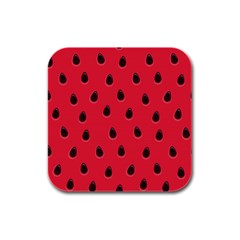 Seamless Watermelon Surface Texture Rubber Square Coaster (4 Pack) by Hannah976