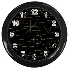 Abstract Math Pattern Wall Clock (black) by Hannah976