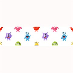 Seamless Pattern Cute Funny Monster Cartoon Isolated White Background Large Bar Mat by Hannah976