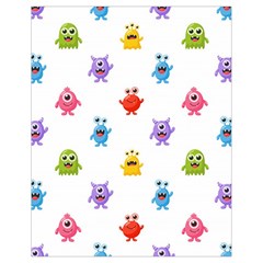 Seamless Pattern Cute Funny Monster Cartoon Isolated White Background Drawstring Bag (small) by Hannah976