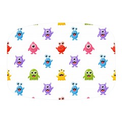 Seamless Pattern Cute Funny Monster Cartoon Isolated White Background Mini Square Pill Box by Hannah976