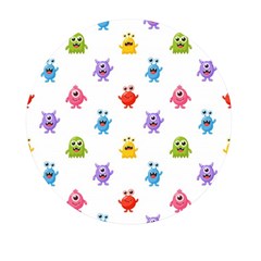 Seamless Pattern Cute Funny Monster Cartoon Isolated White Background Mini Round Pill Box (pack Of 3) by Hannah976