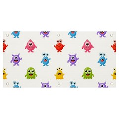 Seamless Pattern Cute Funny Monster Cartoon Isolated White Background Banner And Sign 6  X 3  by Hannah976